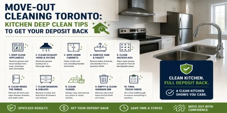 Move-out kitchen deep cleaning in a Toronto apartment to prepare for inspection