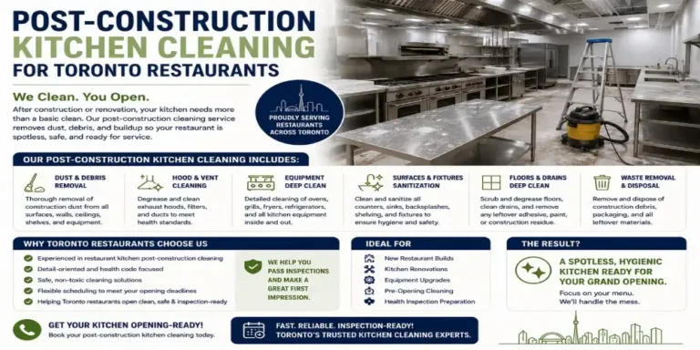 Post-Construction Kitchen Cleaning for Toronto Restaurants: A Complete Guide