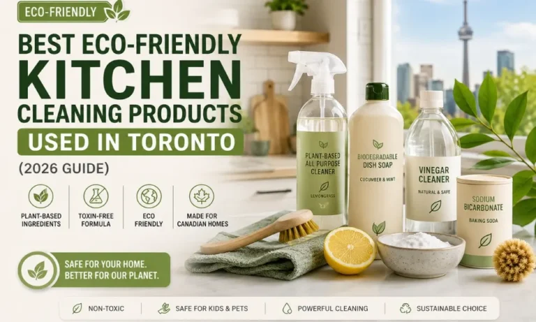 Eco-friendly commercial kitchen cleaning products being used in a Toronto GTA restaurant kitchen